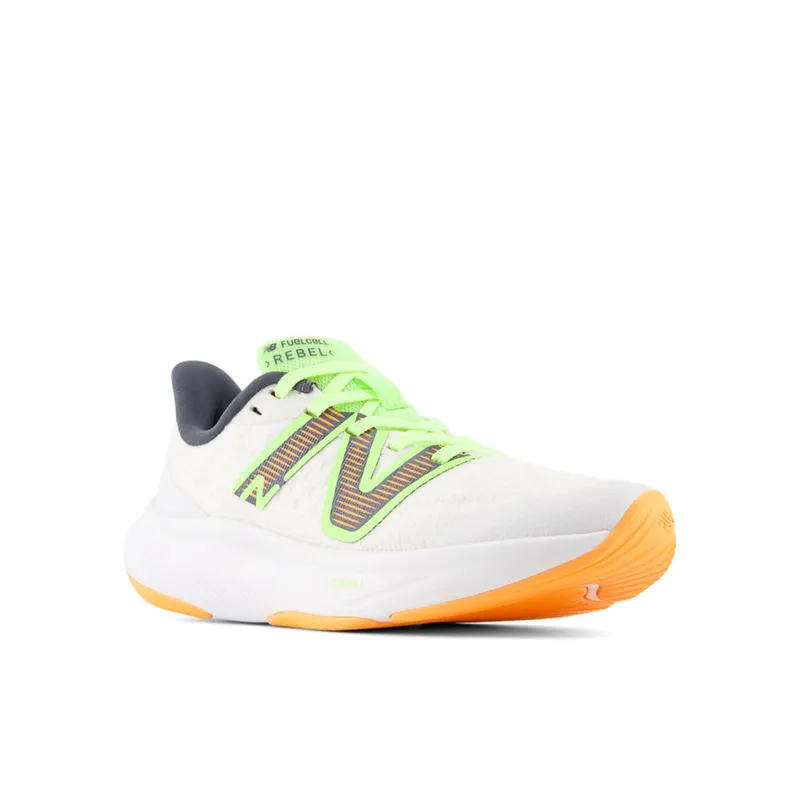 New Balance FuelCell Rebel v3 White / Bleached Lime Glo / Hot Mango (PPFCXV3-45800)