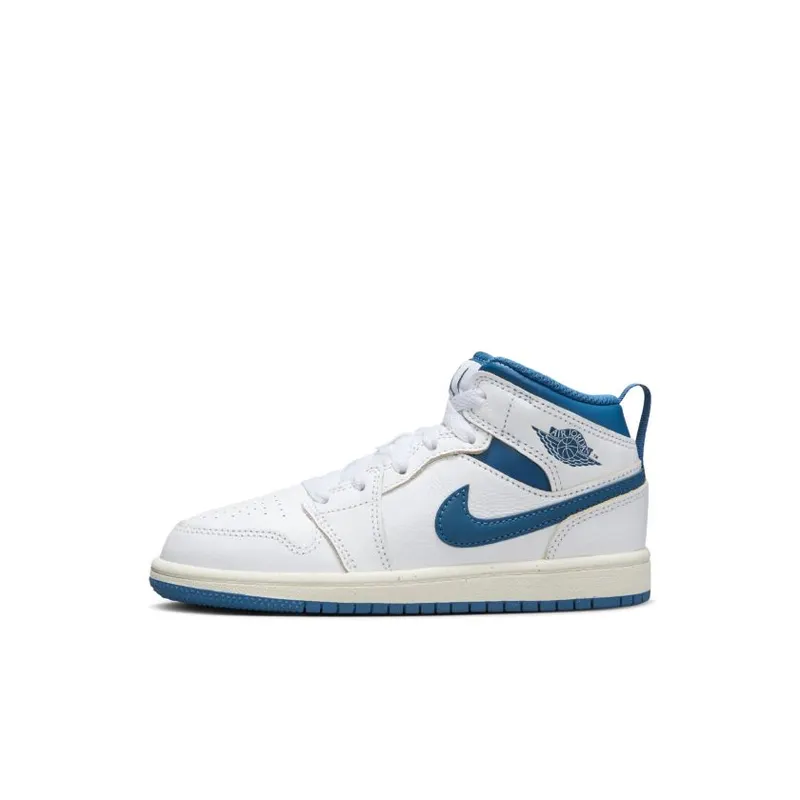 Jordan Brand Jordan 1 Mid (Preschool) White (FN7493-141)