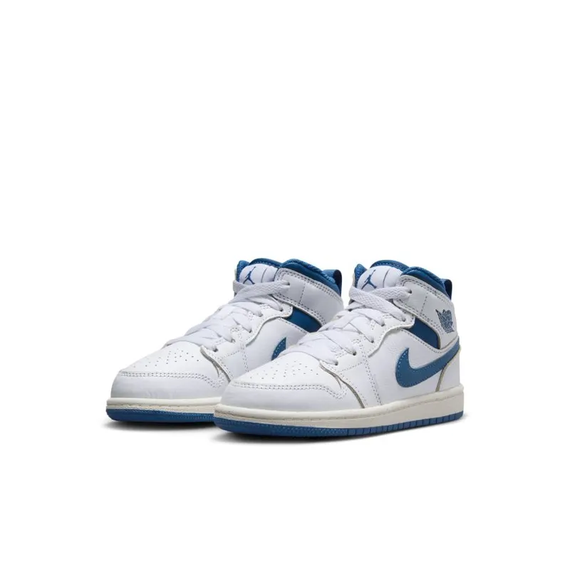 Jordan Brand Jordan 1 Mid (Preschool) White (FN7493-141)