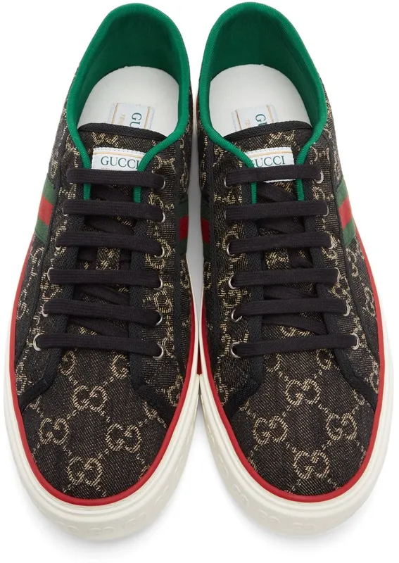 Gucci Black ‘Gucci Tennis 1977’ Sneakers (606111 UN320)