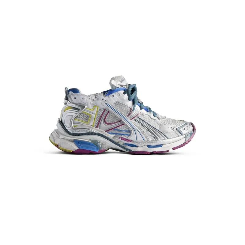 Balenciaga Runner Sneaker White / Blue / Purple / Yellow (772767W3RMU9547)