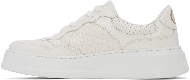 Gucci White GG Embossed Sneakers (669582 1XL10)