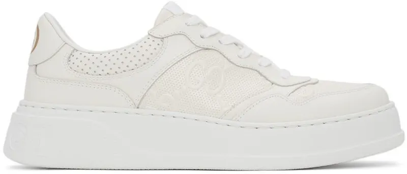 Gucci White GG Embossed Sneakers (669582 1XL10)