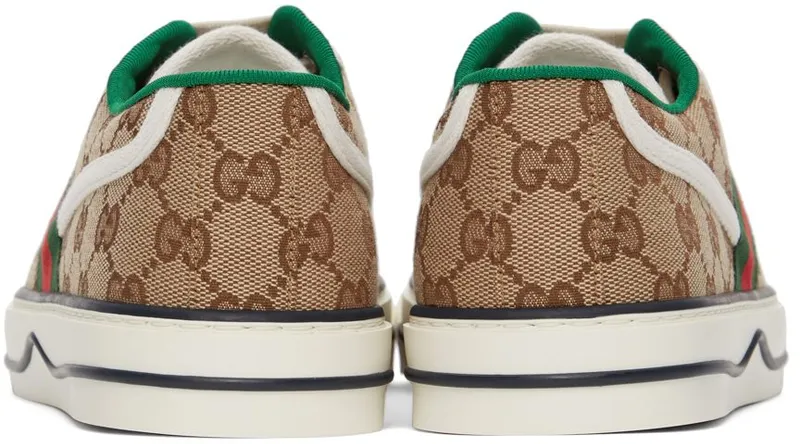 Gucci Beige GG ‘Gucci Tennis 1977’ Sneakers (606111 HVK20)