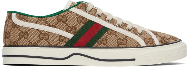 Gucci Beige GG ‘Gucci Tennis 1977’ Sneakers (606111 HVK20)