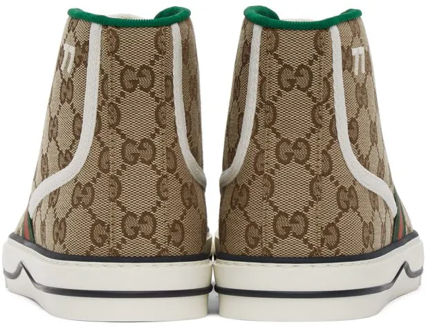 Gucci Beige ‘Gucci Tennis 1977’ High-Top Sneakers (625807 HVK70)