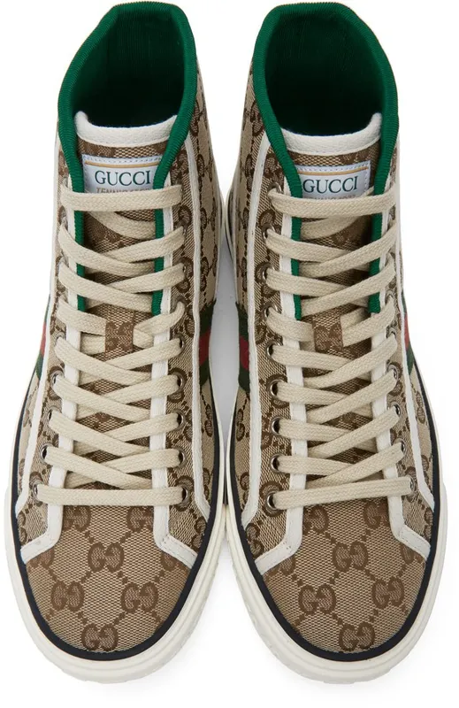 Gucci Beige ‘Gucci Tennis 1977’ High-Top Sneakers (625807 HVK70)