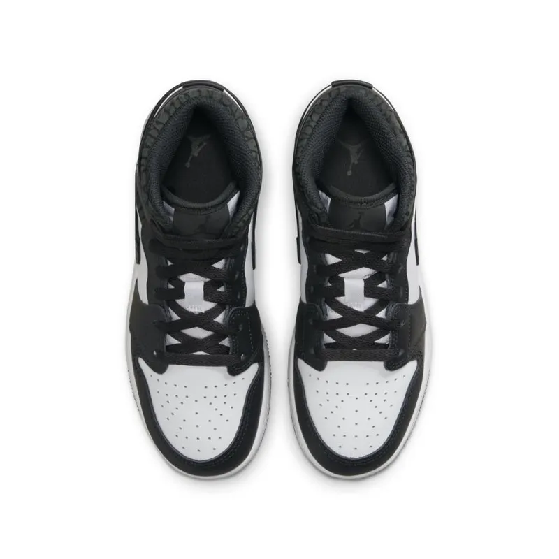 Nike Air Jordan 1 Mid SE Elephant Print Black (GS) (FB9909-001)