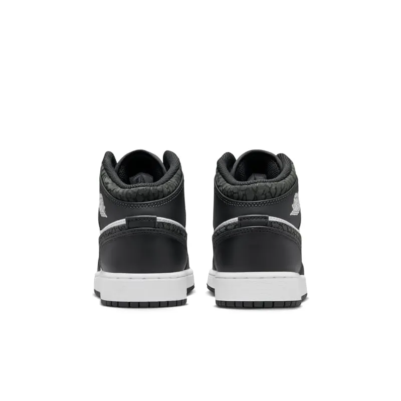 Nike Air Jordan 1 Mid SE Elephant Print Black (GS) (FB9909-001)