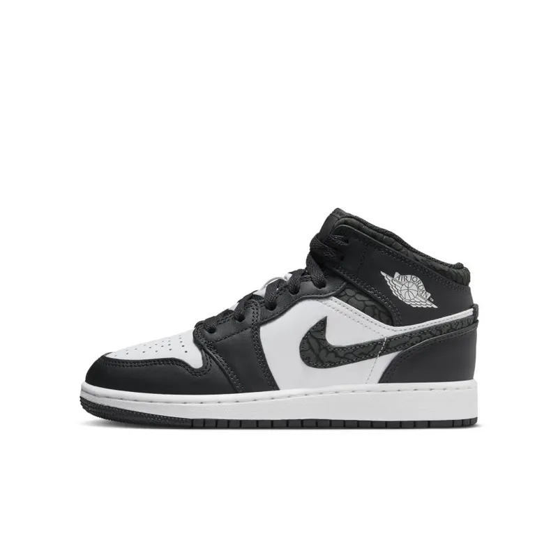 Nike Air Jordan 1 Mid SE Elephant Print Black (GS) (FB9909-001)