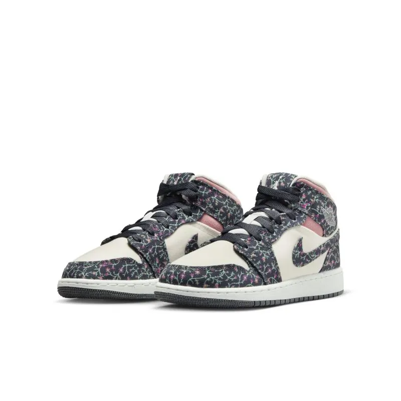 Nike Air Jordan 1 Mid SE Floral Canvas (GS) (FJ3451-001)