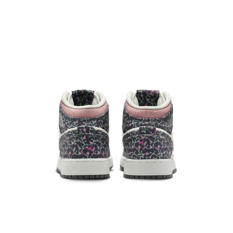 Nike Air Jordan 1 Mid SE Floral Canvas (GS) (FJ3451-001)