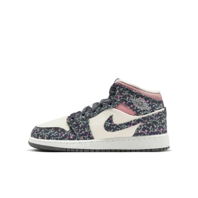 Nike Air Jordan 1 Mid SE Floral Canvas (GS) (FJ3451-001)