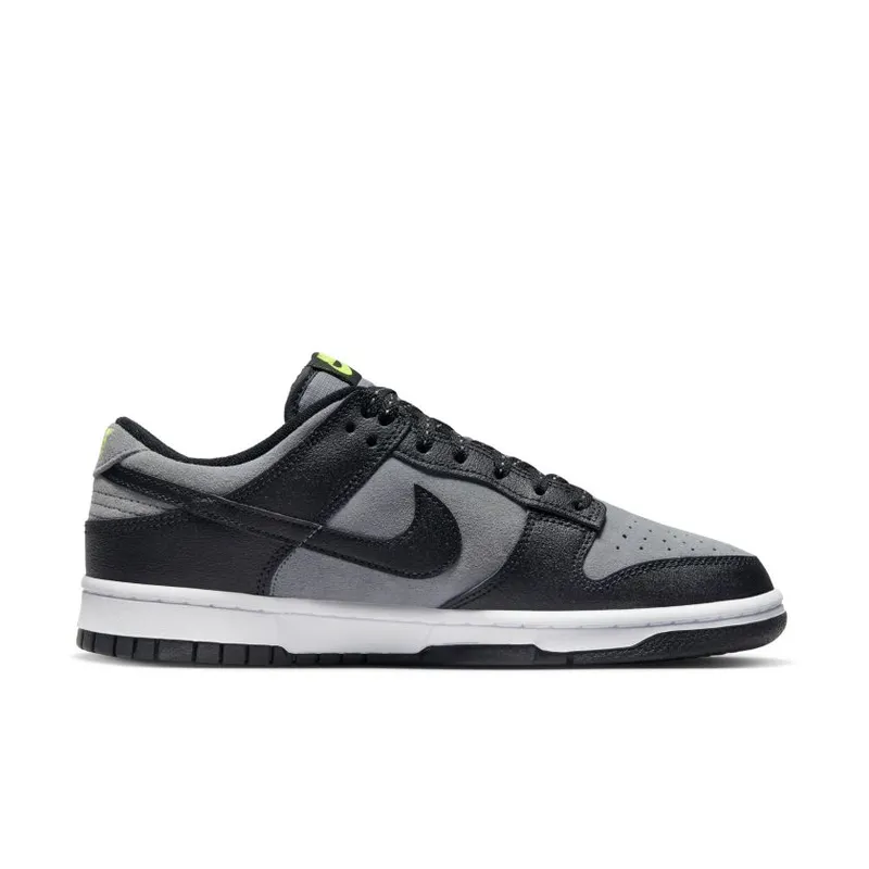 Nike Dunk Low Black Cool Grey Volt Mini Swoosh (FQ2205-001)