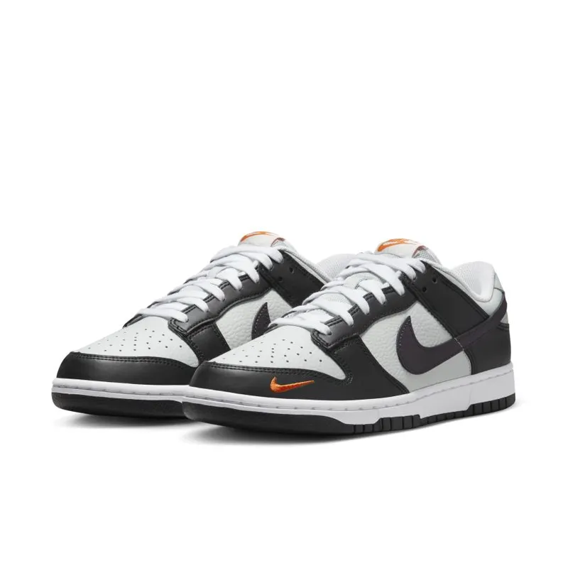 Nike Dunk Low Grey Black Orange Mini Swoosh (FN7808-001)