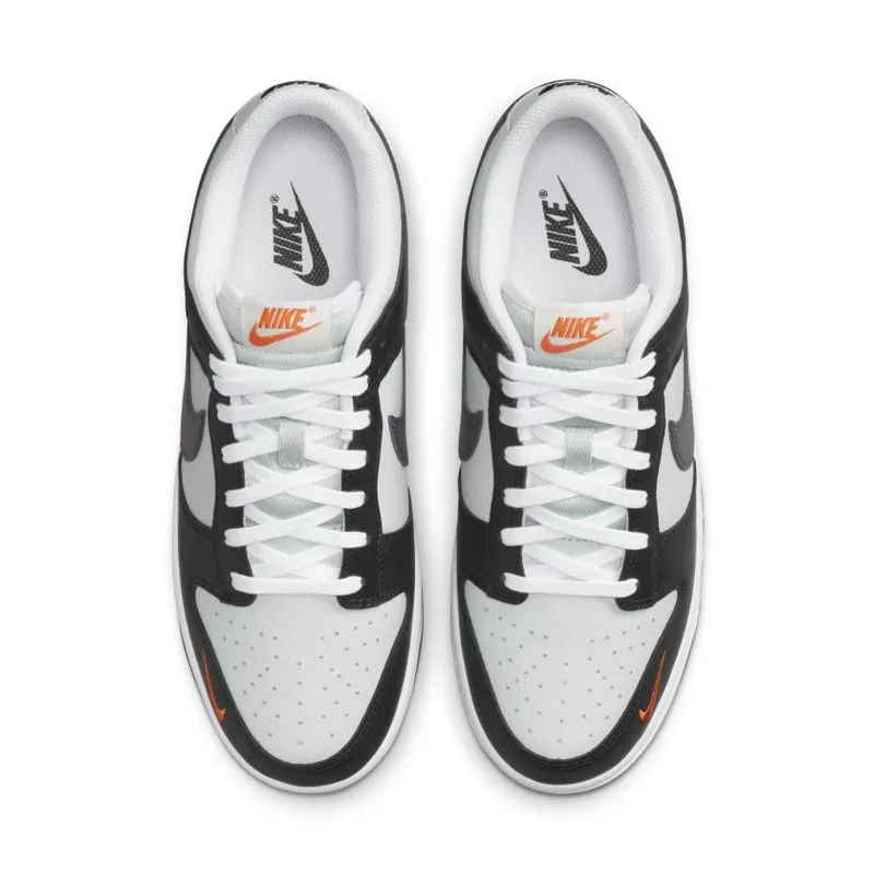 Nike Dunk Low Grey Black Orange Mini Swoosh (FN7808-001)