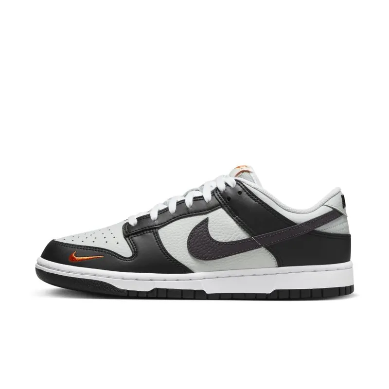 Nike Dunk Low Grey Black Orange Mini Swoosh (FN7808-001)