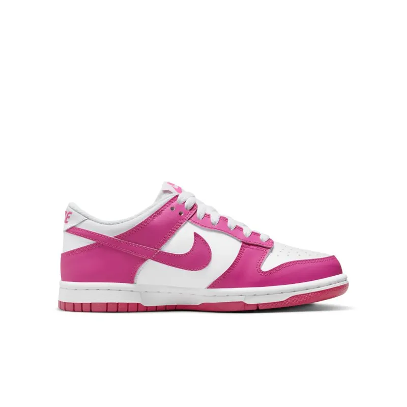 Nike Dunk Low Laser Fuchsia White (GS) (FB9109-102)