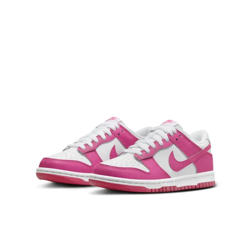 Nike Dunk Low Laser Fuchsia White (GS) (FB9109-102)