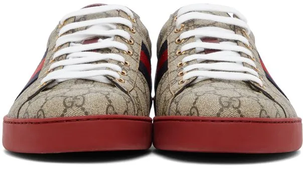 Gucci Beige GG Supreme New Ace Sneakers (429445 96G50)
