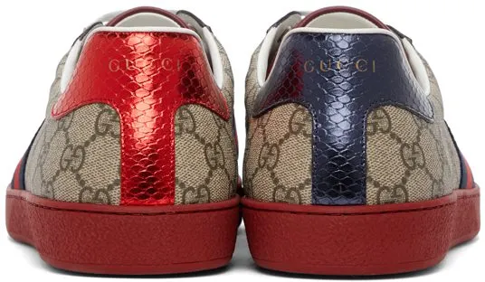 Gucci Beige GG Supreme New Ace Sneakers (429445 96G50)