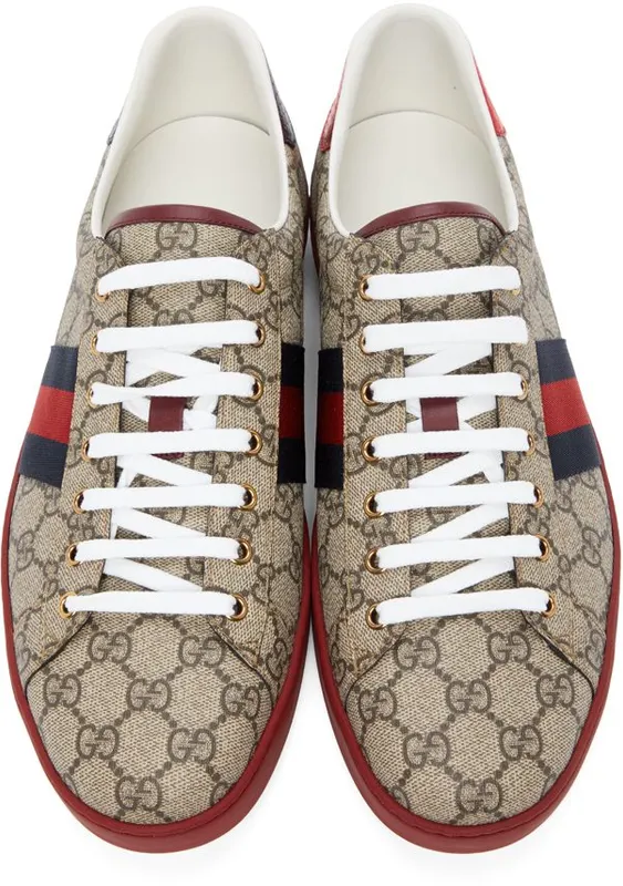 Gucci Beige GG Supreme New Ace Sneakers (429445 96G50)
