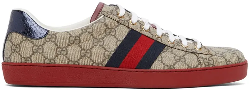 Gucci Beige GG Supreme New Ace Sneakers (429445 96G50)