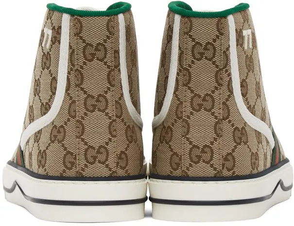 Gucci Beige ‘Gucci Tennis 1977’ High-Top Sneakers (627838 HVK70)