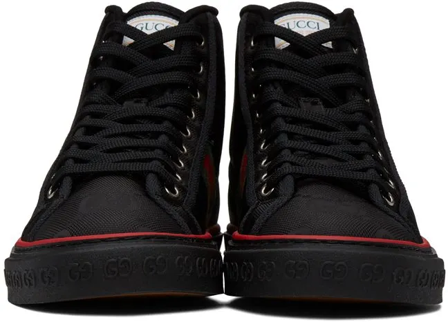 Gucci Black ‘Gucci Tennis 1977’ Off The Grid High-Top Sneakers (628717 H9H80)