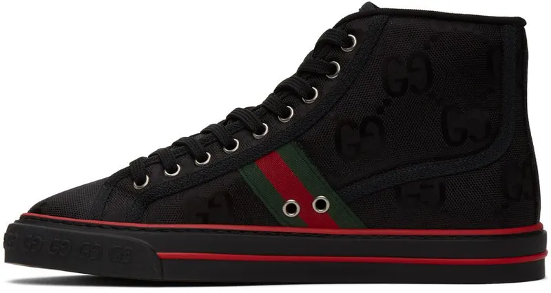 Gucci Black ‘Gucci Tennis 1977’ Off The Grid High-Top Sneakers (628717 H9H80)