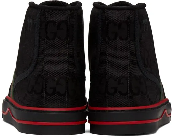 Gucci Black ‘Gucci Tennis 1977’ Off The Grid High-Top Sneakers (628717 H9H80)