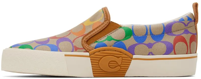 Coach 1941 Brown Canvas Skate Slip-On Sneakers (CA284 RBW)
