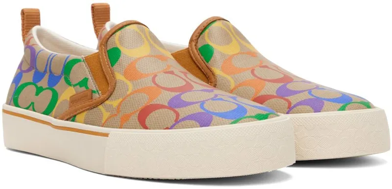 Coach 1941 Brown Canvas Skate Slip-On Sneakers (CA284 RBW)