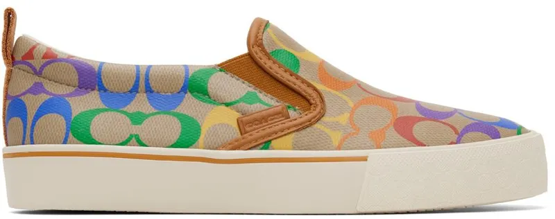 Coach 1941 Brown Canvas Skate Slip-On Sneakers (CA284 RBW)