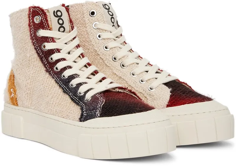 Good News Off-White & Burgundy Juice Sneakers (GNJUIC008)