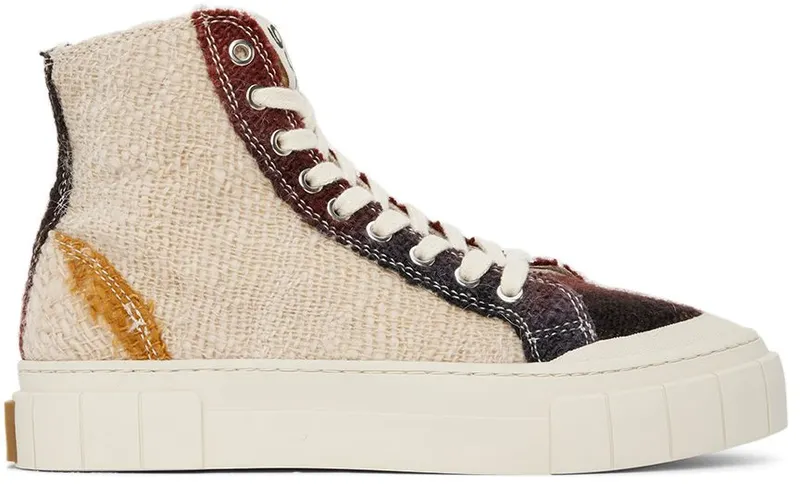 Good News Off-White & Burgundy Juice Sneakers (GNJUIC008)