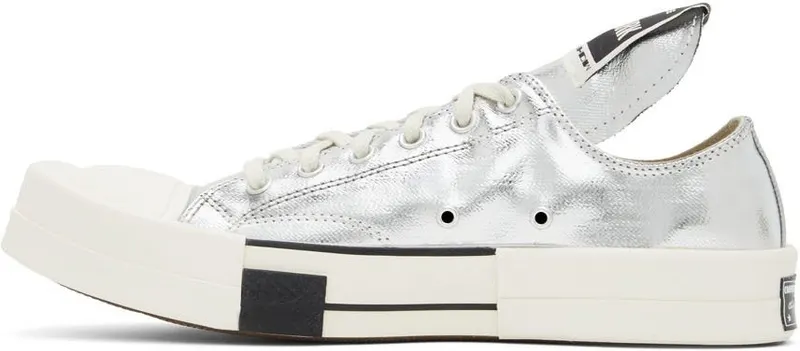 Rick Owens Drkshdw Silver Converse Edition Turbodrk Chuck 70 Low Sneakers (DC01BX292 A01R0)