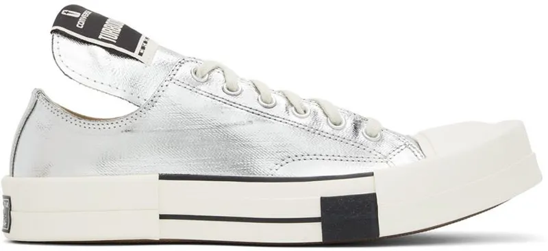 Rick Owens Drkshdw Silver Converse Edition Turbodrk Chuck 70 Low Sneakers (DC01BX292 A01R0)
