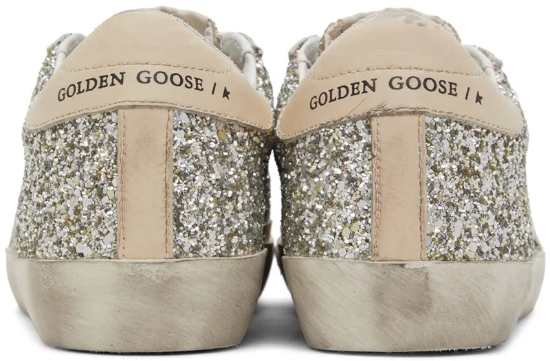 Golden Goose SSENSE Exclusive Silver Glitter Super-Star Classic Sneakers (GWF00101.F003600.65172)