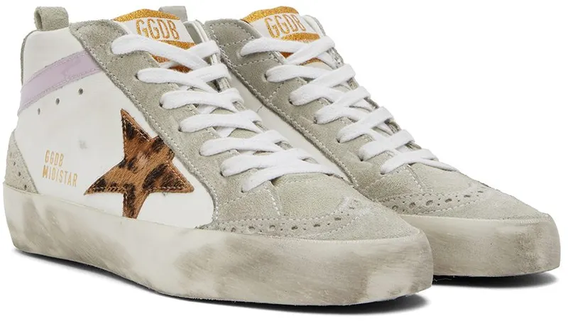 Golden Goose SSENSE Exclusive White & Gray Mid Star Classic Sneakers (F00122.F001212.80903)