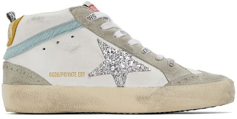 Golden Goose SSENSE Exclusive White & Gray Mid Star Classic Sneakers (GWF00122.F003602.81883)