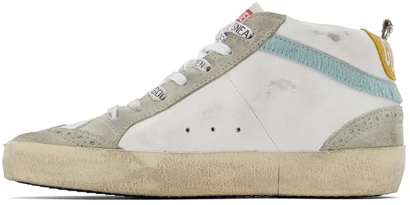 Golden Goose SSENSE Exclusive White & Gray Mid Star Classic Sneakers (GWF00122.F003602.81883)