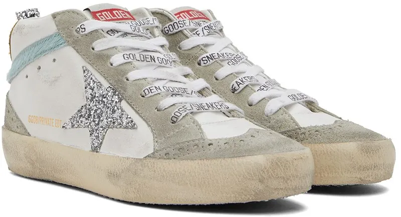 Golden Goose SSENSE Exclusive White & Gray Mid Star Classic Sneakers (GWF00122.F003602.81883)