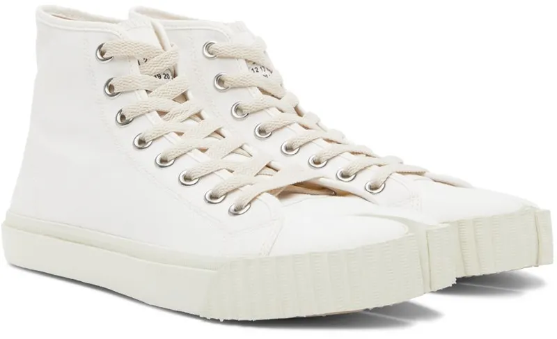 Maison Margiela White Canvas High-Top Sneakers (S57WS0440 P4291)