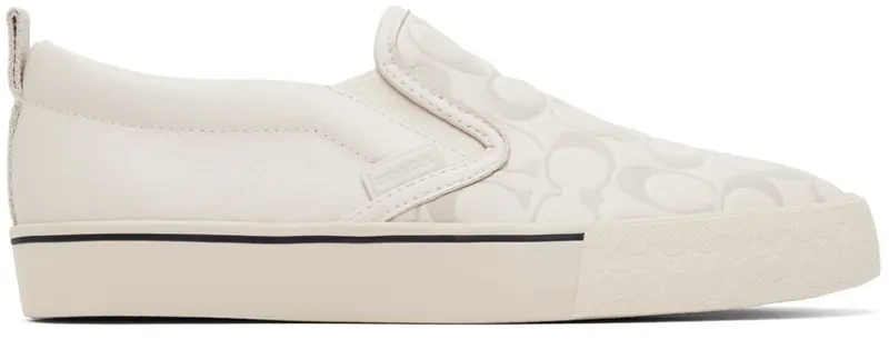Coach 1941 White Leather Skate Slip-On Sneakers (CA283 CHK)