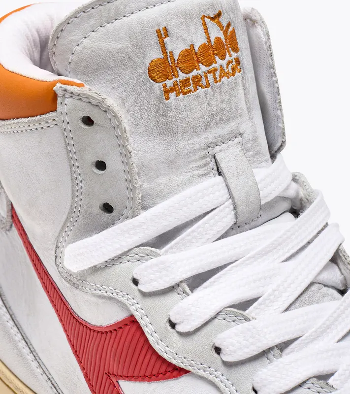 Diadora Mi Basket Used White / Coral (201.158569_C6287)