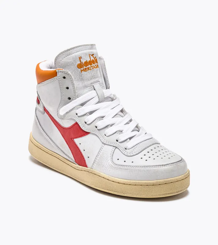 Diadora Mi Basket Used White / Coral (201.158569_C6287)