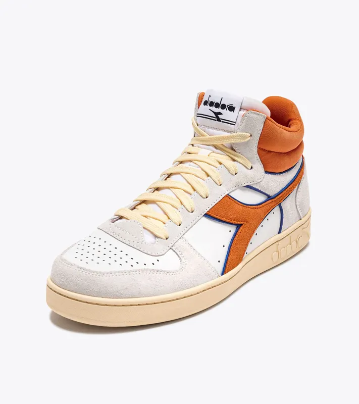 Diadora Magic Basket Demi Cut Suede Leather Super White / Persimmon Orange (501.178563_C0326)