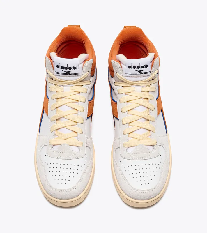 Diadora Magic Basket Demi Cut Suede Leather Super White / Persimmon Orange (501.178563_C0326)