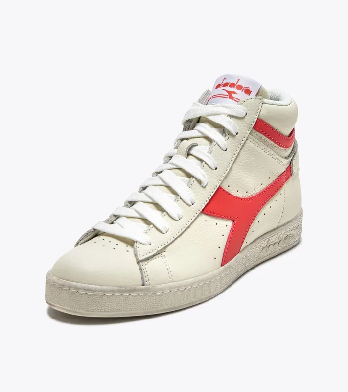 Diadora Game L High Fluo Waxed Super White / Hot Coral (501.180083_C0438)